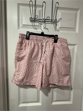 Men’s Slate & Stone Pink Floral Drawstring swim trunks Shorts